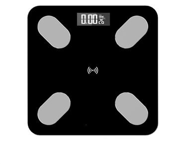 Bluetooth Elektronische Weegschaal Lichaamsvet Schaal Gewicht Weegschalen Voor Body Digitale Weegschalen Gehard Glas Lcd Display zwart