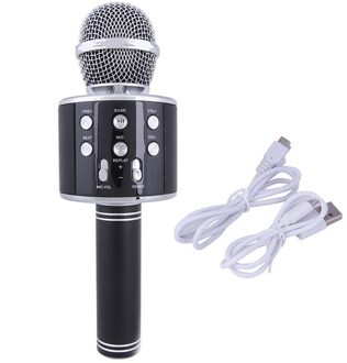 Bluetooth Karaoke Microfoon Draadloze Microfoon Professio Speaker Handheld Microfone Speler Zingen Recorder Mic zwart