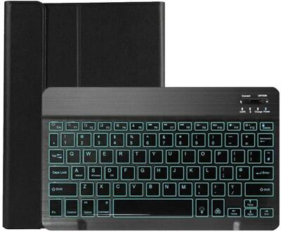 Bluetooth Keyboard Case Voor Huawei Matepad Pro 10.8 Inch MRX-W09 MRX-AL09 Case Met Toetsenbord Pu Leather Flip Stand Cover zwart-Backlit