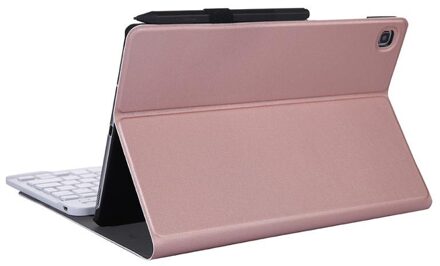 Bluetooth Keyboard Case Voor Samsung Galaxy Tab S6 Lite 10.4 "P610 P615 Inch Toetsenbord Funda Cover Lichtgewicht Slanke Stand case Rosh goud met wit