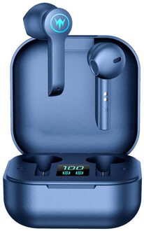 Bluetooth Koptelefoon Draadloze Headset Met Opladen Doos Stereo Ruisonderdrukking Sport Oordopjes Bluetooth Gaming Headsets In Voorraad blauw