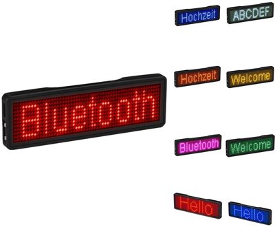 Bluetooth Led Naam Badge Oplaadbare Light Sign Diy Programmeerbare Scrolling Message Board Display Led