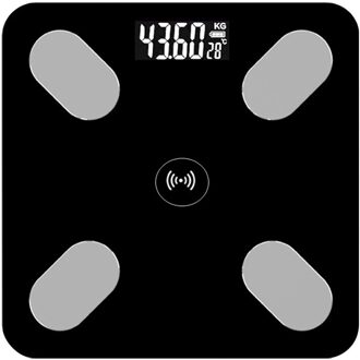Bluetooth Lichaamsvet Schaal Smart Elektronische Weegschalen Led Digitale Weegschalen Badkamer Weegschaal Balance Lichaam Samenstelling Analyzer D3563-zwart