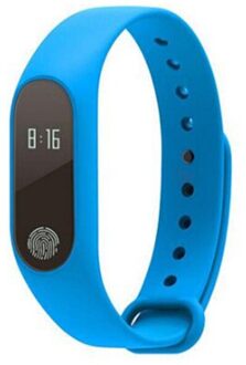 Bluetooth M2 Smartband Activiteit Fitness 4.0 Fit Bit Tracker Sport Armband Smart Band Polsband Stappenteller Pk S908 M3 M4 F1 blauw met doos