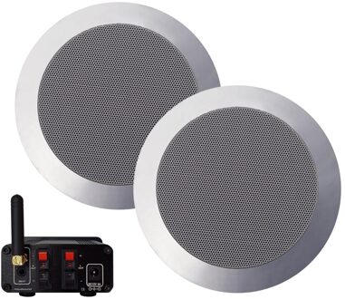 Bluetooth Music Center Aquasound 35 WATT / BT4.0 + Twist Speakerset Mat Chroom Aquasound