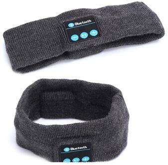 Bluetooth Muziek Hoofdband Knits Slapen Hoofddeksels Hoofdtelefoon Speaker Headset Stereo Muziek Handsfree Voor Hardlopen Jogging grijs