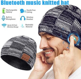 Bluetooth Muziek Warm Beanie Hoed Draadloze Cap Headset Hoofdtelefoon Luidspreker Mic Hoed XRQ88