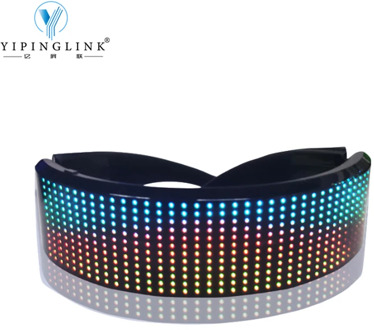 Bluetooth programmable cool shinning LED glasses APP control full color rgb dynamic LED display glasses for party dance gift