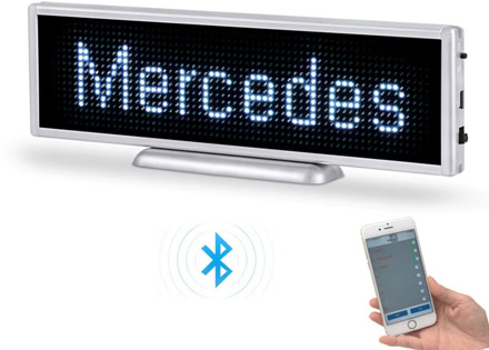 Bluetooth rechargeable LED display 16*64 pixels 21cm by 6cm size portable scrolling LED screen car desktop or hanging LED sign