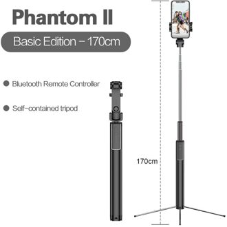 Bluetooth Selfie Stok Statief 170cm Met Licht Invullen Verborgen Statief Telefoon Houder 3 in 1 Selfie Stick Monopod Voor iPhone Samsung Option 1