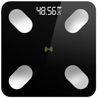 Bluetooth Smart Schaal Met App Smart Menselijke Weegschaal Lichaamssamenstelling Analyzer Led Digitale Usb Lading Sopport Android Ios zwart