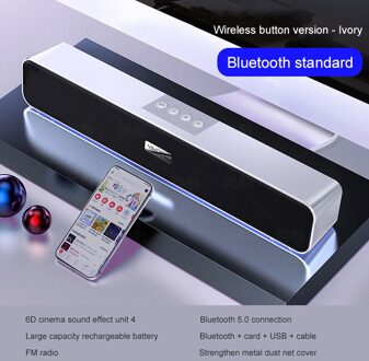 Bluetooth Speaker Draadloze Computer Speaker Home Theater 3D Stereo Surround Subwoofer Aux Usb Wekker Voor Pc Tv Computer 02