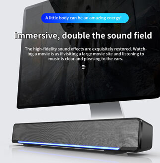 Bluetooth Speakers Geluid Bar Wireless Home Surround Soundbar Twee 3.5 Aux Interface Speaker Met Adem Licht Tv Home Theater