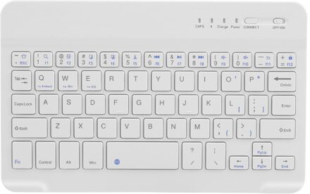 Bluetooth Ultra-Slim Keyboard Draagbare Mini 7Inch Draadloze Bluetooth Toetsenbord Voor Laptop Tablet Smartphone Voor Ipad wit