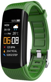 Bluetooth Waterdicht Hartslag Sleep Monitor Fitness Sport Smart Armband Multifunctionele Touch Screen Smart Armband groen