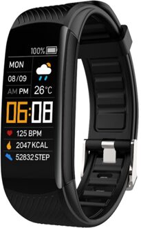 Bluetooth Waterdicht Hartslag Sleep Monitor Fitness Sport Smart Armband Multifunctionele Touch Screen Smart Armband zwart