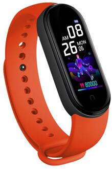 Bluetooth Waterdicht Smart Horloge Kleur Screen Sport Workout Hartslag Bloeddruk Fitness Tracker Armband Monitor Polsband rood