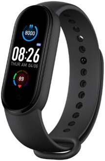Bluetooth Waterdicht Smart Horloge Kleur Screen Sport Workout Hartslag Bloeddruk Fitness Tracker Armband Monitor Polsband zwart