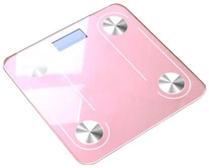 Bluetooth Weegschaal Smart Schaal Glas Led Digitale Floor Schaal Badkamer Weegschaal Balance roze