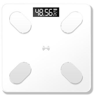 Bluetooth Weegschalen Lichaamsgewicht Weegschaal Smart Backlit Display Schaal Lichaamsgewicht Water Spiermassa Bmi wit