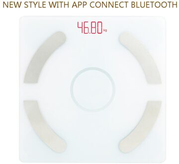 Bluetooth Weegschalen Vloer Digitale Lichaamsvet Badkamer Weegschalen Outdoor Mini Smart Wegen Samenstelling Analyzer wit