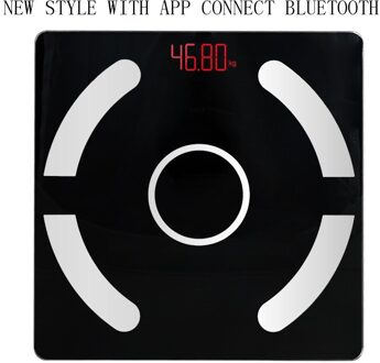 Bluetooth Weegschalen Vloer Digitale Lichaamsvet Badkamer Weegschalen Outdoor Mini Smart Wegen Samenstelling Analyzer zwart
