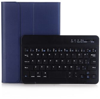 Bluetooth Wireless Keyboard Case Voor Ipad Mini 5 7.9 ''Cover Met Potlood Houder Puleather Case Keyboard Cover Voor mini 5 diep blauw