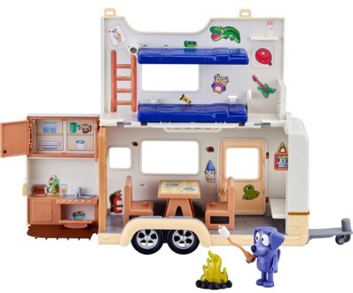 Bluey Action Figure with Vehicle Bluey Caravan