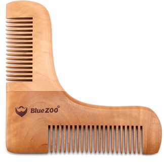 Bluezoo Symmetrische Baard Baard Styling Kam Hout Baard Baard Styling Kam Mannen Care Massage Kam Haarverzorging Kam