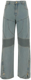 Blumarine Bikerbroek met rits Blumarine , Blue , Dames - XS