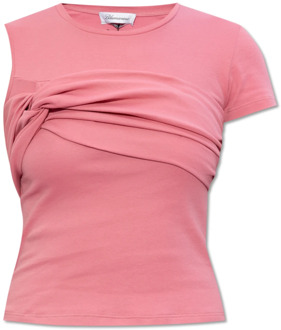 Blumarine Gedrapeerde T-shirt Blumarine , Pink , Dames - M