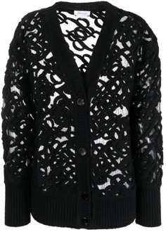 Blumarine Logo Cardigan Sweater Blumarine , Black , Dames - M,S