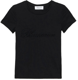 Blumarine Logo T-Shirt Blumarine , Black , Dames - M,S