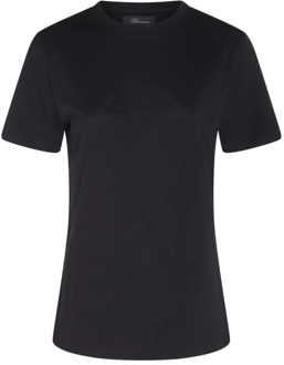 Blumarine Rhinestone Logo Zwart T-shirt Blumarine , Black , Dames - M,S,Xs