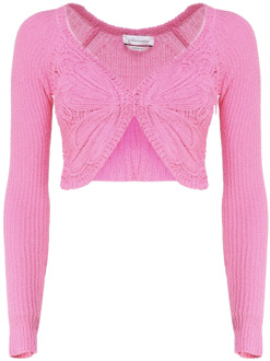 Blumarine Roze Butterfly Sweater Blumarine , Pink , Dames - M,S,Xs