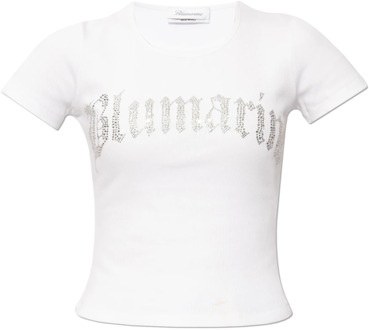 Blumarine T-shirt met logo Blumarine , White , Dames - L,M,S,Xs