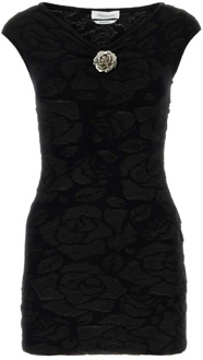 Blumarine Zwarte Mini Jurk van Polyester Blend Blumarine , Black , Dames - M,S