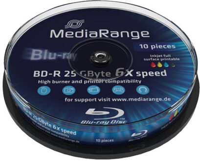 Bluray 25GB 10pcs BD-R Spindel Injekt Prin. 6x