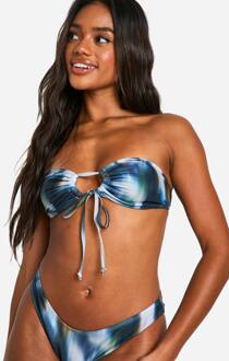 Blurred Print Bandeau Bikini Top, Multi - 38