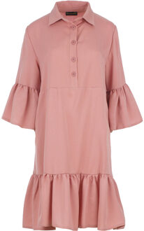Blush Roze Tencel Overhemd Jurk Rosé