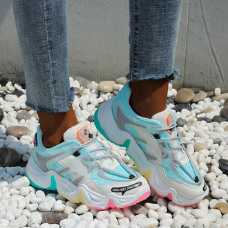BLWBYL Vulcanize Shoes Summer Sneakers 2020 Breathable Rainbow Color Fashion Casuals Height Increasing Female Chunky Ladies Shoe