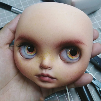 Blyth Doll Face Plate For Diy Your Blyth Makeup Including Back Plate Customization Doll Nude Blyth Tan Skin Life Style t002