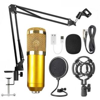 BM-800 Professionele Capacitieve Microfoon Vocal Recording Bedrade Microfoon Voor Computer gouden