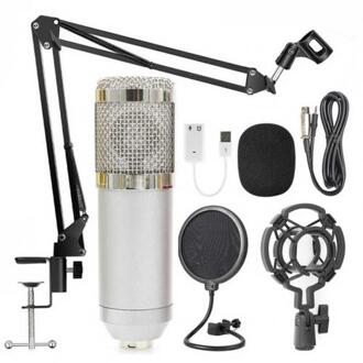 BM-800 Professionele Capacitieve Microfoon Vocal Recording Bedrade Microfoon Voor Computer wit