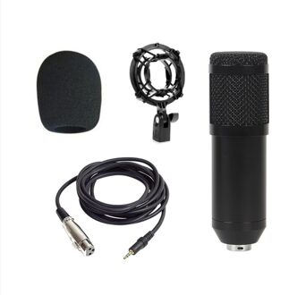 Bm 800 Studio Professionele Condensator Microfoon V8 Geluidskaart Karaoke Bluetooth Speaker Met Microfoon Stand Condensator Usb Mic zwart BM800