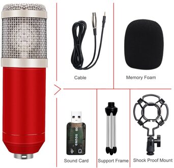 BM800 Microfoon Set Met Geluidskaart Microfono Karaoke Microfoon Opname Studio Bm800 Mic Ktv Karaoke Mic Braodcasting Zingen 2