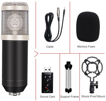 BM800 Microfoon Set Met Geluidskaart Microfono Karaoke Microfoon Opname Studio Bm800 Mic Ktv Karaoke Mic Braodcasting Zingen 4