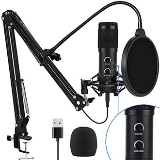 BM838 Usb Condensator Studio Microfoon Set Vocal Pc Opname Muzikale Microfoon Set Voor Radio Braodcasting Mic Stand