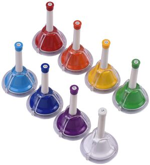BMDT-ViTOOS Kleurrijke Diatonische Bel Metalen 8 Note Tafelbel Hand Percussie Bells Kit Musical Speelgoed voor Kids Kinderen voor muzikale L