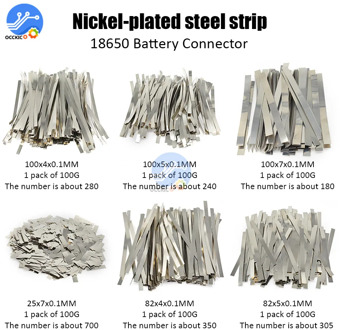 BMS 18650 Li-ion Battery Nickel Sheet Plate Nickel Plated Steel Belt Strip 0.1MM 18650 Cells Connector Welding